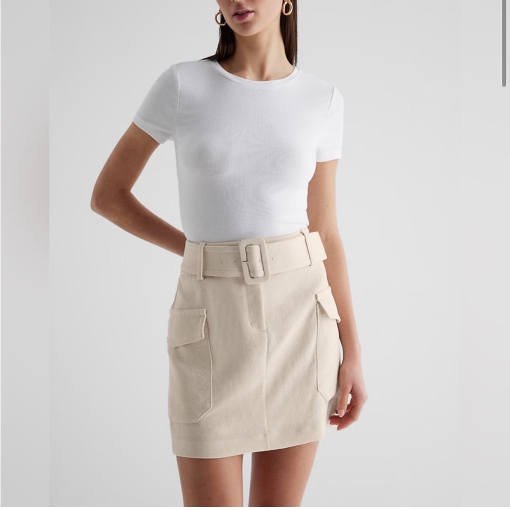 Express Belted Cargo Mini Skirt